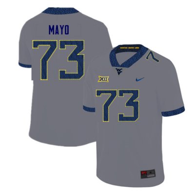 Men's West Virginia Mountaineers NCAA #73 Chris Mayo Gray Authentic Nike Stitched College Football Jersey PE15P46BK